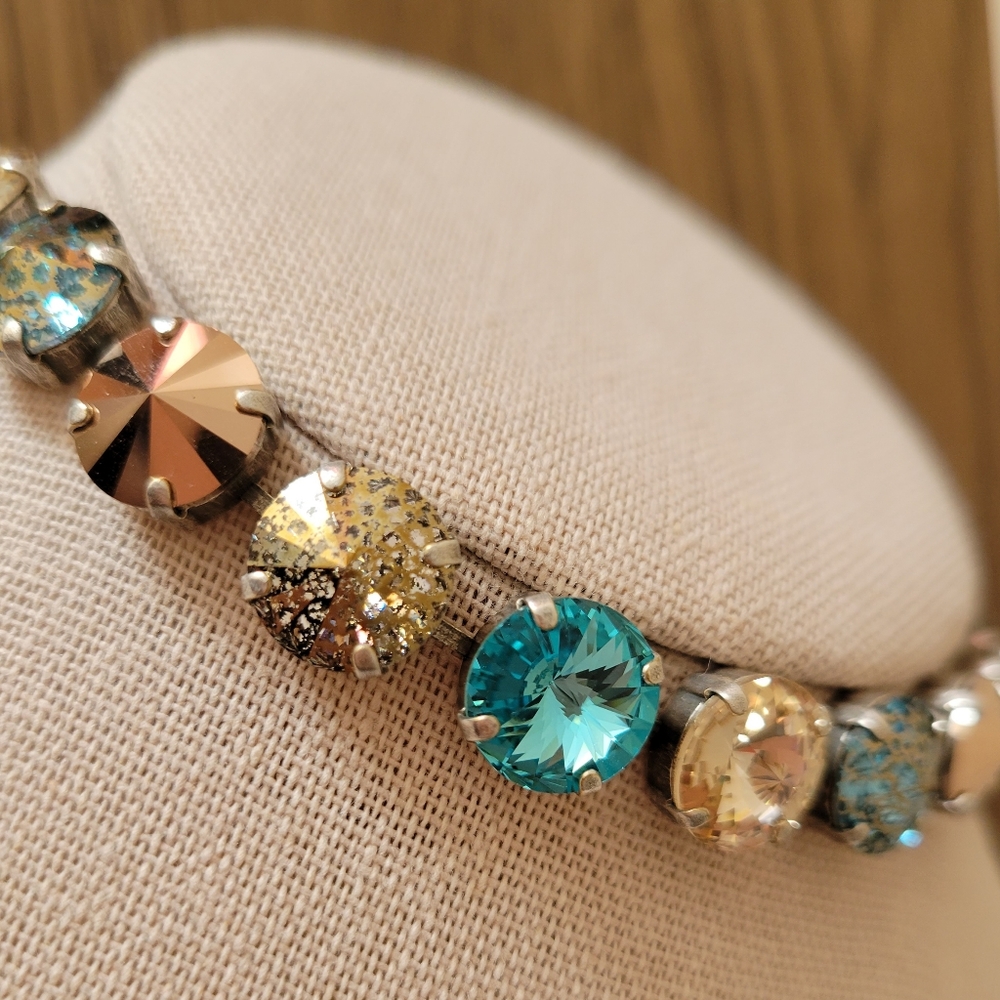 Austrian Crystal Tennis Bracelet in Antique Silver - Picture 9 of 10
